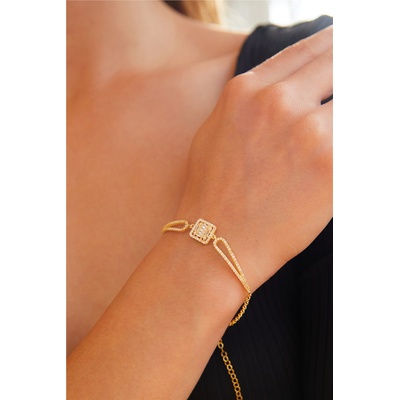 Tonny Black Дамска сребърна гривна със златисто покритие - Златиста #398715 (398715_Златист)