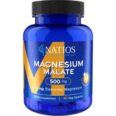 Natios Magnesium Malate 500 mg + B6 90 kapslí