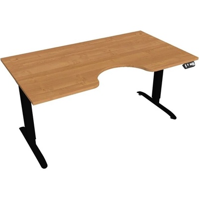Hobis Office Pro psací stůl Motion MS ERGO 2 Šířka: 160 cm, Barva desky: olše, Barva kovu: černá RAL 9005 Šířka 120-180 cm / 27 barevných variant