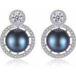 Silenti Jewelry Сребърни обеци "Великолепие" - Тъмносин