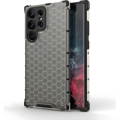Samsung Honeycomb брониран калъф със силиконова рамка за Samsung Galaxy S23 Ultra - Черен KP24344