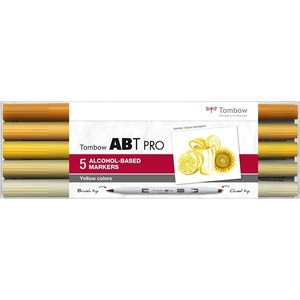 Tombow Marker алкохол ABT PRO Dual Brush 5P-5 Жълти цветове (5) (ABTP-5P-8)