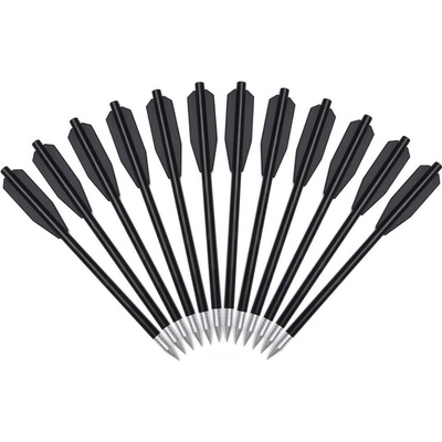 Dvojkrídelkové šípky do kuše 6,5", priemer 6 mm, 12 ks, čierne