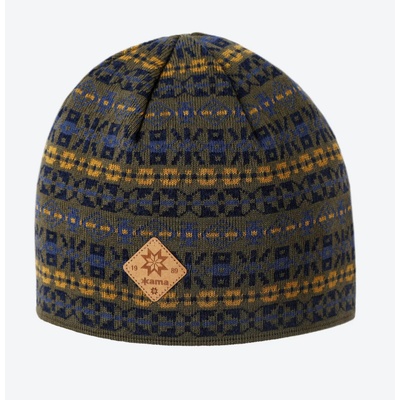 Kama pletená merino čepice A184 tmavě zelená