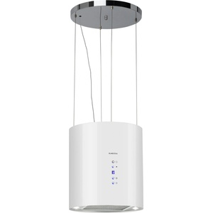 Klarstein Barett, островен абсорбатор, Ø 38 cm, рециркулация 522 m³/h, LED, филтър с активен въглен, бял (TK15-Barett-WH) (TK15-Barett-WH) - electronic-star
