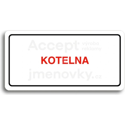 ACCEPT Piktogram KOTELNA - bílá tabulka - barevný tisk
