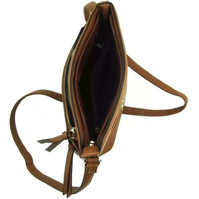 Dámská crossbody kabelka se zlatými doplňky Červená