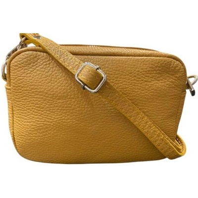 Vera Pelle dámská kožená malá crossbody kabelka hořčicová 1276 d36