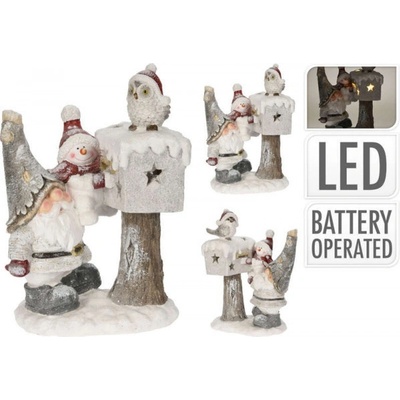 Homestyling KO-APF477000 Vánoční dekorace skřítek s LED osvětlením 33 x 47 cm 2ASS