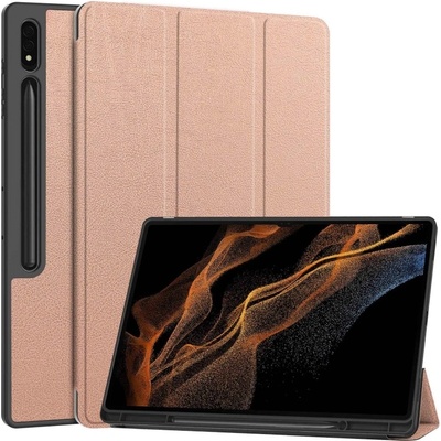Vsetkonamobil 62818 LEATHER Zaklápací obal pre Samsung Galaxy Tab S9 Ultra / Tab S10 Ultra ružovozlatý
