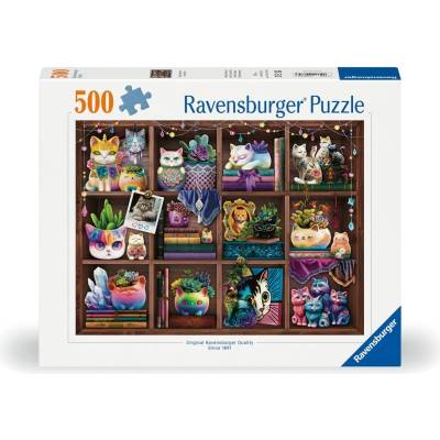 Ravensburger Пъзел Ravensburger от 500 части - Котенца и сукуленти (12000874)