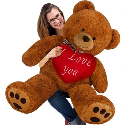 Deuba Veľký hnedý medveď XXL so srdcom 100 cm
