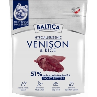Baltica Nutraceutic Hypoallergenic Small breeds Mono Venison with rice 1 kg