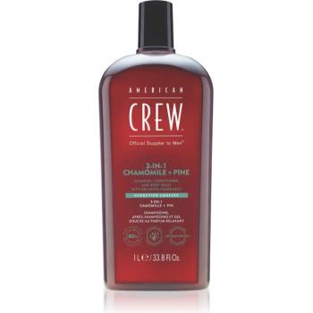 American Crew 3 in 1 Chamimile + Pine 3 в 1 шампоан, балсам и душ гел за мъже 1000ml