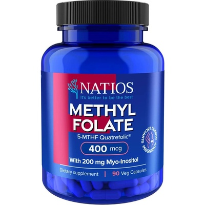 Natios Methyl Folate Aktivní kyselina listová 400 mcg 90 veganských kapslí