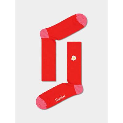 Happy Socks Ribbed Embroidery Egg red