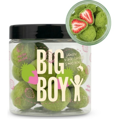 jahody v bielej čokoláde s matchou Big Boy Jahody v matcha a bielej čokoláde 120 g