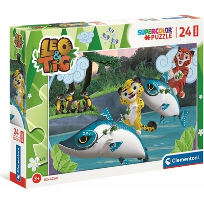 CLEMENTONI Leo a Tig na vodě MAXI 24 dílků