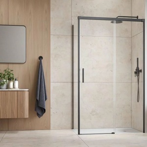Radaway Правоъгълна душ кабина с плъзгаща се врата Radaway Idea KDJ 100x80 см, матово-прозрачно покритие GunMetal, дясна (387040-92-01R+387051-92-01L)
