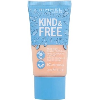 Rimmel London Kind & Free Skin Tint Foundation хидратиращ фон дьо тен 30 ml нюанс 001 Fair Porcelain