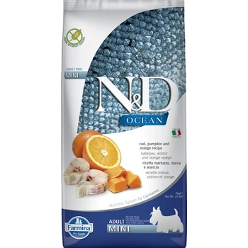 N&D Grain Free Pumpkin DOG Adult Mini Codfish & Orange 7 kg