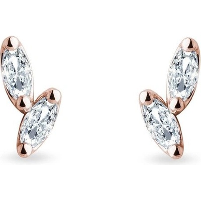 Klenota z růžového zlata s diamanty marquise k0841014