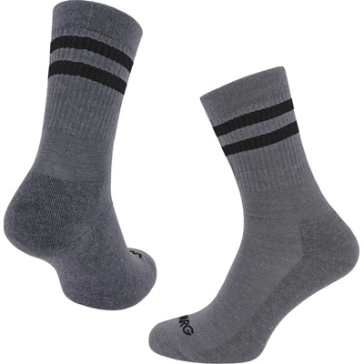 Warg Classic Merino ponožiek čierna sivá