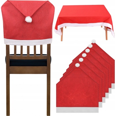 ISO Vianočné poťahy na stoličku 6x obrus Santa Claus 172 x130 cm