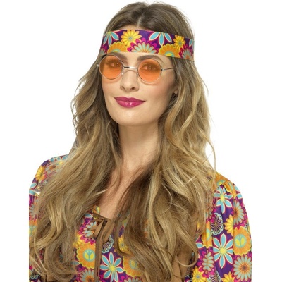 Smiffys Brýle Hippie lenonky oranžové – Zboží Dáma