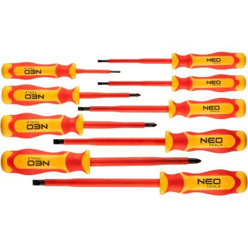 Neo Tools Sada skrutkovačov NEO TOOLS Izolovaná 1000 V, 9 ks, Dvojzložková rukoväť, Skrutkovač z ocele S2