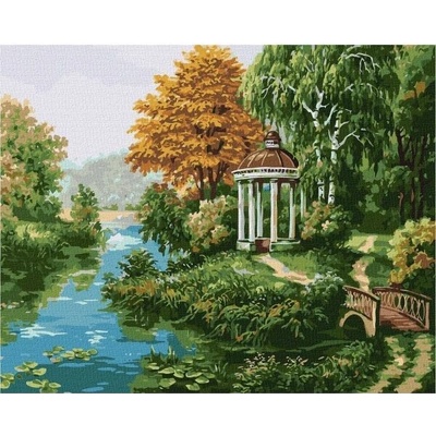 Ideyka pavilón na brehu rieky 40 x 50 cm