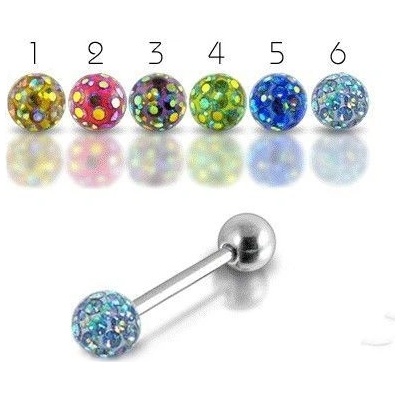 S4U Piercing do jazyka s krystaly Crystals From Swarovski PJ01211-03