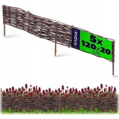 ZAHRADNÍ PALISÁDA 120x20cm PLETENÝ PLOT 5ks