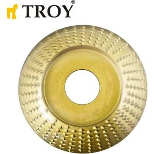 TROY Диск за дърво - за ъглошлайф / Диск за шлайфане на дърво / Troy 25073 / 84 мм - овал - полусферичен профил (T 25073)
