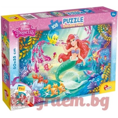 Lisciani Пъзел lisciani 48069 - 108 части - Ариел, Малката русалка, двулицев пъзел (li48069)