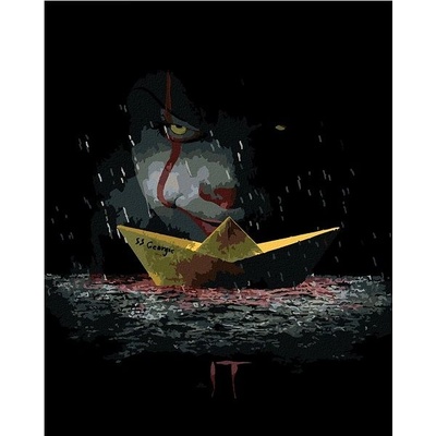 zuty Malování Podle Čísel Pennywise S Loďkou To 40 x 50 Cm Plátno Rám