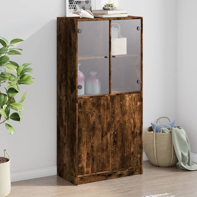 vidaXL 11461.3295868 Highboard s dvířky kouřový dub 68x37x142 cm
