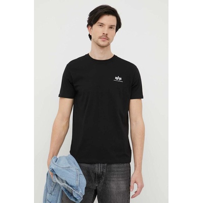 Alpha Industries Памучна тениска Alpha Industries Basic T Small Logo в черно с принт 188505.03 (188505.03)