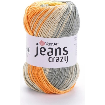 Yarn Art Jeans Crazy 8210 žlutá, oranžová, šedá