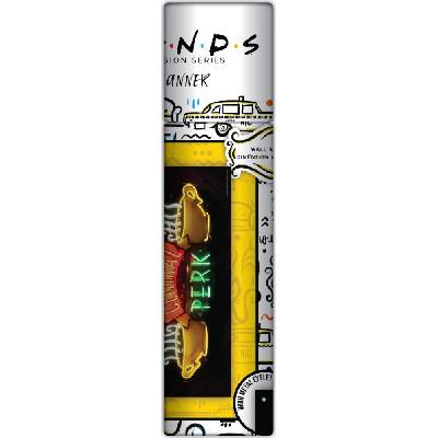 CurePink Vlajka - banner na zeď Friends|Přátelé: Central Perk (95 x 47 cm) černý látka