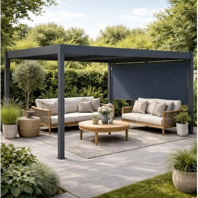 Boční zástěna pro bioklimatickou pergolu BestBerg BBP-W279 / 279 × 204 cm / šedá – Zboží Dáma