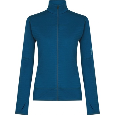 Icebreaker Women Merino Blend 300 RealFleece Descender LS Zip modrá