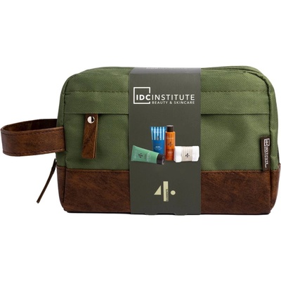 IDC Institute Подаръчен комплект за мъже Four Elements, 5 части, със зелен несесер