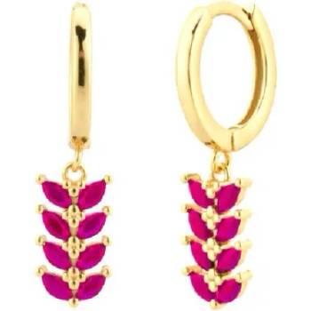 DELIS Сребърни обеци от проба 925, jw1051, модел листа, златно покритие (jw1051)