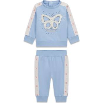 Guess Блуза и спортен панталон в син цвят с пеперуди за бебе момиче Guess