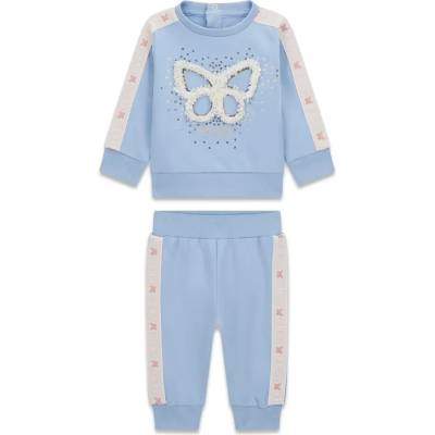 Guess Блуза и спортен панталон в син цвят с пеперуди за бебе момиче Guess