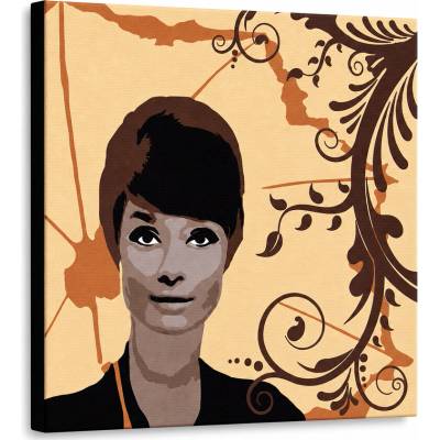 Ručne maľovaný POP Art obraz Audrey Hepburn - 100x100 cm