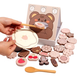 Ginger Home Дървена Монтесори Играчка ginger home, Нахрани Зайчето и Мечето с Бисквитки, за Фина Моторика, 35 Части