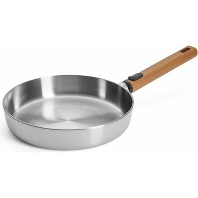 Woll Nerezová pánev Logic Steel s dřevěnou odnímatelnou rukojetí, Ø 24 cm 1524WLCS
