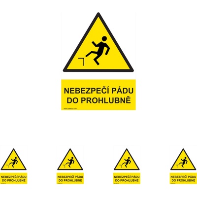 Walteco Nebezpečenstvo pádu do prehlbne 210x297mm, formát A4, plastová tabuľka Množstvo: 5 ks , 20024BP1
